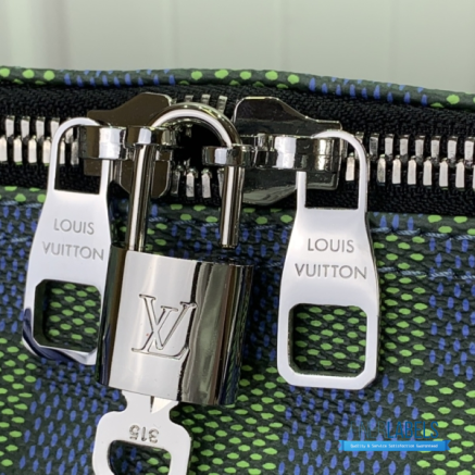 LV Keepall Bandoulière 50 (Damier Heritage Blue Green Coated Canvas)