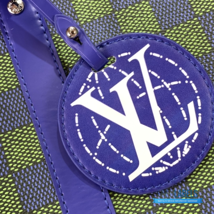 LV Keepall Bandoulière 50 (Damier Heritage Blue Green Coated Canvas)