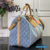 LV Keepall Bandoulière 45 (Sky Blue Monogram Denim)