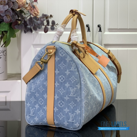 LV Keepall Bandoulière 45 (Sky Blue Monogram Denim)