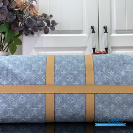 LV Keepall Bandoulière 45 (Sky Blue Monogram Denim)