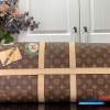 LV Keepall Bandoulière 50 (Brown Monogram Coated Canvas with Vachetta Leather Trim)