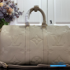 LV Keepall Bandoulière 45 (Khaki Green/Vermillion Red Monogram Canvas)