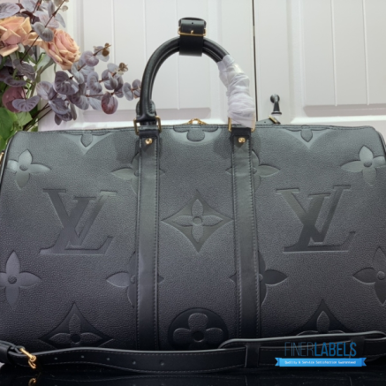 LV Keepall Bandoulière 45 (Tourterelle Monogram Empreinte Leather)