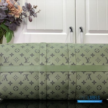 LV Keepall Bandoulière 50 (Khaki Green Monogram Coated Canvas)