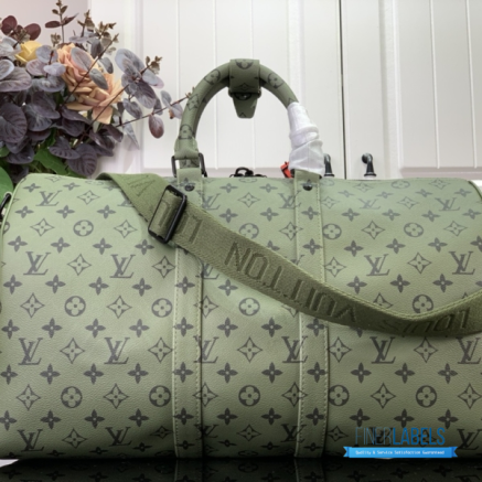 LV Keepall Bandoulière 50 (Khaki Green Monogram Coated Canvas)