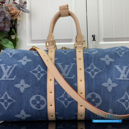 LV Keepall Bandoulière 45 (Blue Monogram Denim)