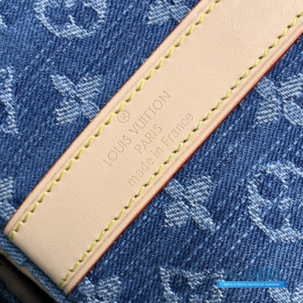LV Keepall Bandoulière 45 (Blue Monogram Denim)