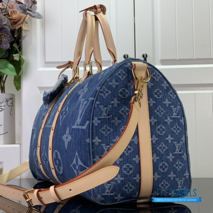 LV Keepall Bandoulière 45 (Blue Monogram Denim)