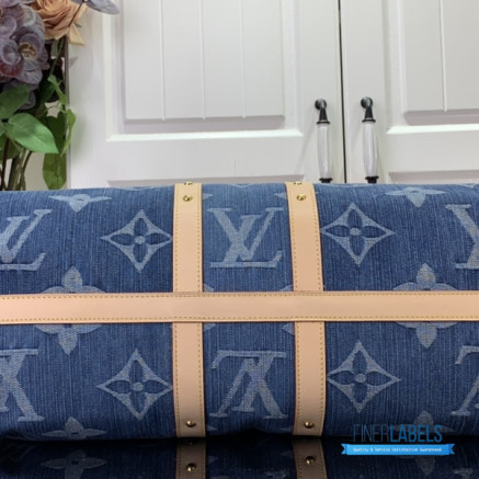LV Keepall Bandoulière 45 (Blue Monogram Denim)