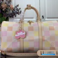 LV Keepall Bandoulière 45 (Peach Damierlicious Coated Canvas)