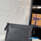LV Pochette Voyage Souple (Black Monogram Shadow Leather)