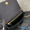 Valentino Garavani VLogo Signature Wallet With Chain (Black Grainy Calfskin)