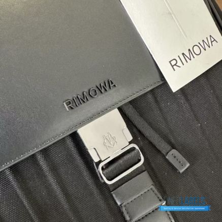 RIMOWA Never Still Flap Backpack Large (Black Canvas and Full-Grain Leather)