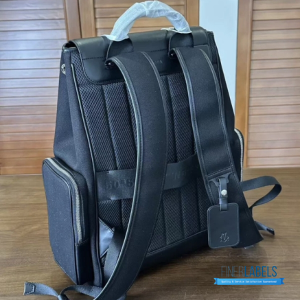 RIMOWA Never Still Flap Backpack Large (Black Canvas and Full-Grain Leather)