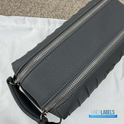 RIMOWA Never Still Leather Toiletry Bag (Anthracite Grey Grained Leather)
