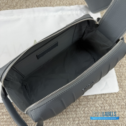 RIMOWA Never Still Leather Toiletry Bag (Anthracite Grey Grained Leather)
