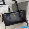 CHANEL Small Shopping Bag  (Black Smooth Calfskin & Gold-Tone Metal)