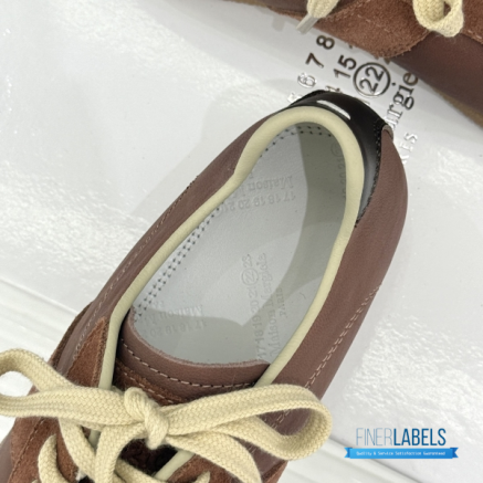 Maison Margiela Replica Leather and Suede Sneakers in Brown