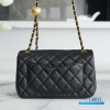 CHANEL Mini Square Pearl Crush Flap Bag (Black Quilted Lambskin & Aged Gold-Tone Hardware)