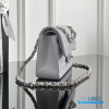 CHANEL Classic Medium Double Flap Bag (Grey Quilted Caviar Grained Calfskin & Silver-Tone Hardware)