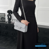 CHANEL Classic Medium Double Flap Bag (Grey Quilted Caviar Grained Calfskin & Silver-Tone Hardware)