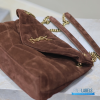 YSL Loulou Puffer Small, One Size (Cinnamon Brown Suede & Bronze-Tone Hardware)