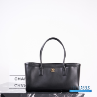 Chanel Archetype Small Shopping Tote (Black Calfskin)
