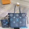 Louis Vuitton Neverfull MM (Dégradé Bleu Monogram Giant Empreinte Leather)