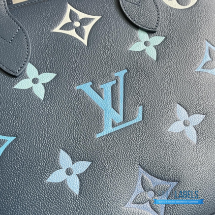 Louis Vuitton Neverfull MM (Dégradé Bleu Monogram Giant Empreinte Leather)