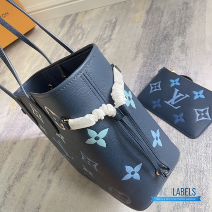 Louis Vuitton Neverfull MM (Dégradé Bleu Monogram Giant Empreinte Leather)