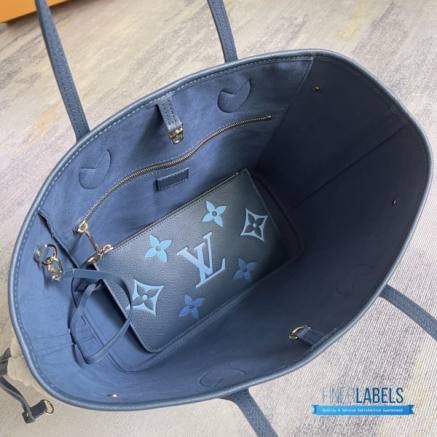 Louis Vuitton Neverfull MM (Dégradé Bleu Monogram Giant Empreinte Leather)