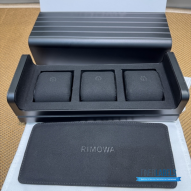 RIMOWA Specialty Watch Case 3-Slot (Matte Black Grooved Aluminum)