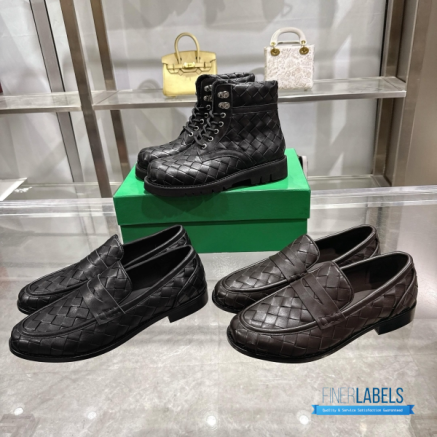 BV James Intrecciato Loafer EU 42 (Black Calfskin Leather)