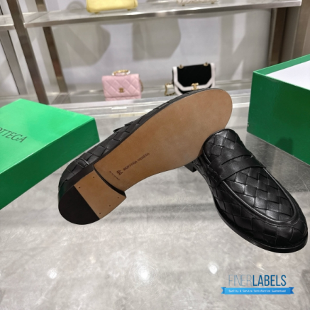 BV James Intrecciato Loafer EU 42 (Black Calfskin Leather)