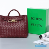 BV Small Andiamo Bag (Barolo Dark Burgundy Intrecciato Lambskin)