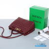 BV Small Andiamo Bag (Barolo Dark Burgundy Intrecciato Lambskin)