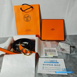 QC Hermès Reversible Belt a Gold Chaine d'Ancre Buckle