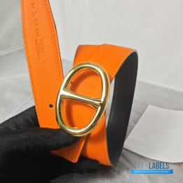 QC Hermès Reversible Belt a Gold Chaine d'Ancre Buckle