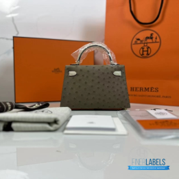 QC Hermes Ostrich Kelly Mini II Bag