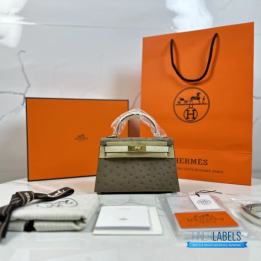 QC Hermes Ostrich Kelly Mini II Bag
