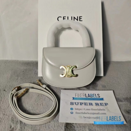 QC Celine Mini Besace Clea Bag in Shiny Calfskin Leather