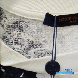 QC Louis Vuitton White Plant Flower Embroidery T-shirt