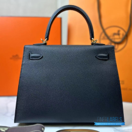 QC Hermes Kelly 25 Bag Black