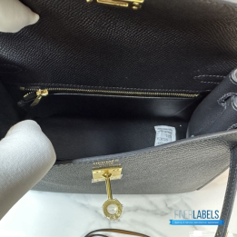 QC Hermes Kelly 25 Bag Black