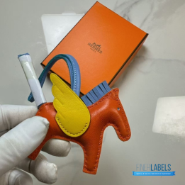 QC Hermès Rodeo Pegase PM Charm in Orange