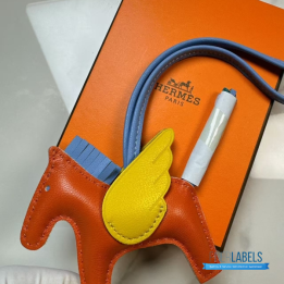 QC Hermès Rodeo Pegase PM Charm in Orange
