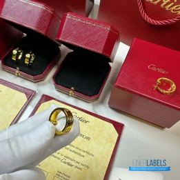 QC Cartier Love Hoop Diamond Earrings (Yellow)