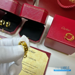 QC Cartier Love Hoop Diamond Earrings (Yellow)