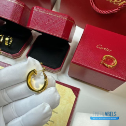 QC Cartier Love Hoop Diamond Earrings (Yellow)